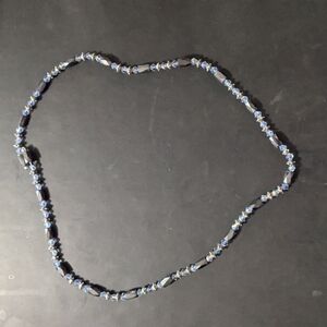 Silver Tone Magnetic Hematite and Blue Crystal Statement Necklace or Bra…